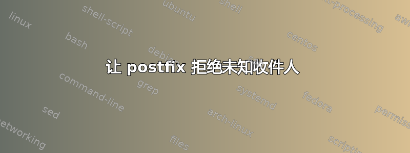 让 postfix 拒绝未知收件人