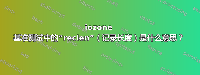 iozone 基准测试中的“reclen”（记录长度）是什么意思？