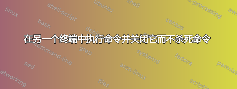 在另一个终端中执行命令并关闭它而不杀死命令