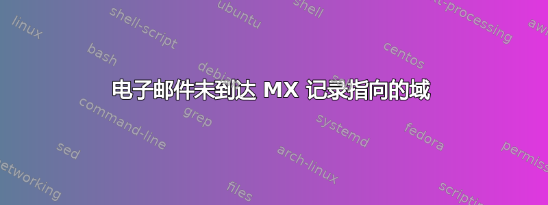 电子邮件未到达 MX 记录指向的域