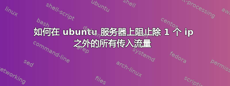 如何在 ubuntu 服务器上阻止除 1 个 ip 之外的所有传入流量 