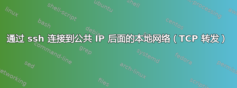 通过 ssh 连接到公共 IP 后面的本地网络（TCP 转发）