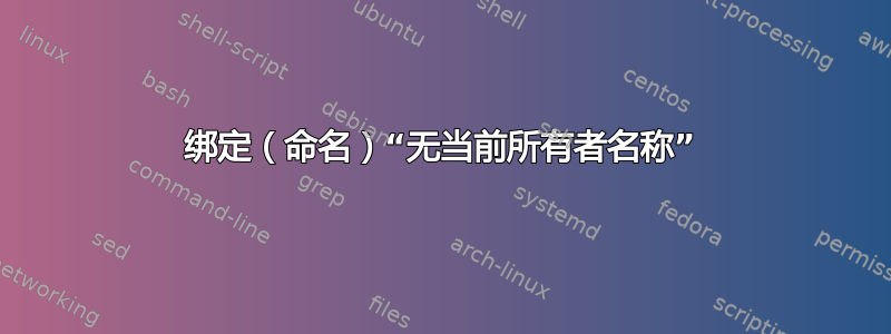 绑定（命名）“无当前所有者名称”