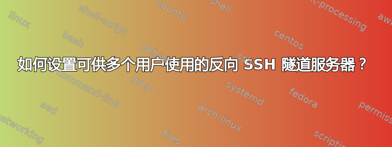 如何设置可供多个用户使用的反向 SSH 隧道服务器？