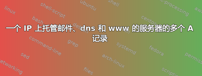 一个 IP 上托管邮件、dns 和 www 的服务器的多个 A 记录