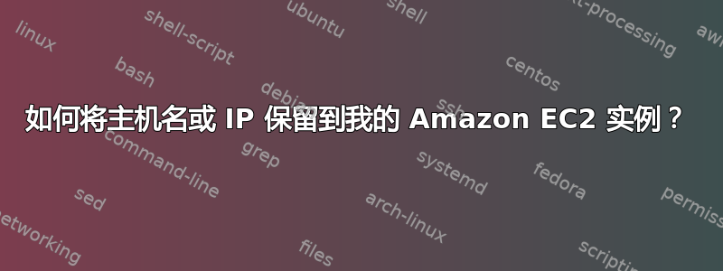 如何将主机名或 IP 保留到我的 Amazon EC2 实例？