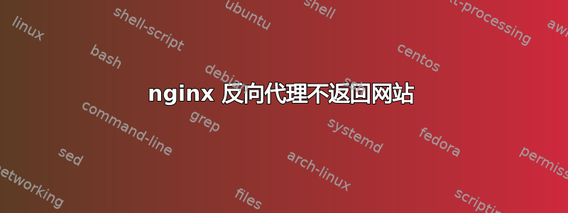 nginx 反向代理不返回网站