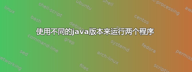 使用不同的java版本来运行两个程序