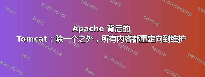 Apache 背后的 Tomcat：除一个之外，所有内容都重定向到维护