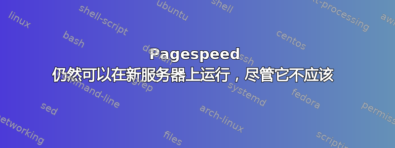 Pagespeed 仍然可以在新服务器上运行，尽管它不应该 