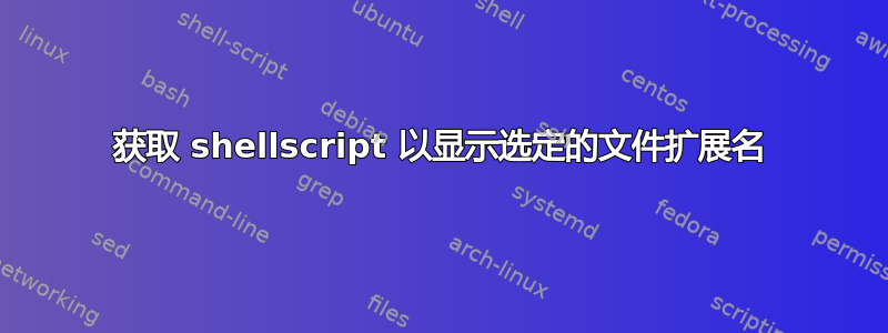 获取 shellscript 以显示选定的文件扩展名