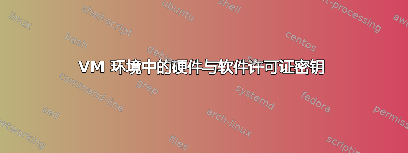 VM 环境中的硬件与软件许可证密钥