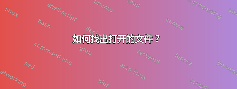 如何找出打开的文件？