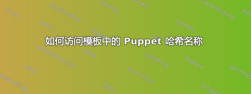 如何访问模板中的 Puppet 哈希名称