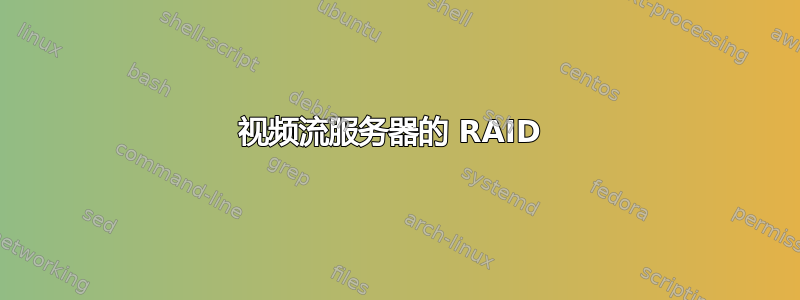 视频流服务器的 RAID 