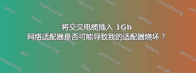 将交叉电缆插入 1Gb 网络适配器是否可能导致我的适配器烧坏？