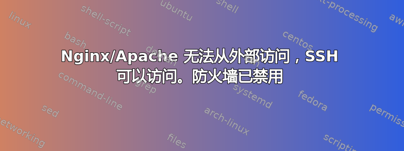 Nginx/Apache 无法从外部访问，SSH 可以访问。防火墙已禁用