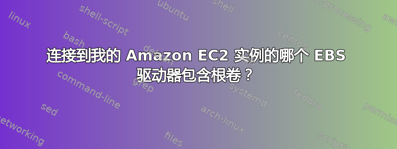 连接到我的 Amazon EC2 实例的哪个 EBS 驱动器包含根卷？