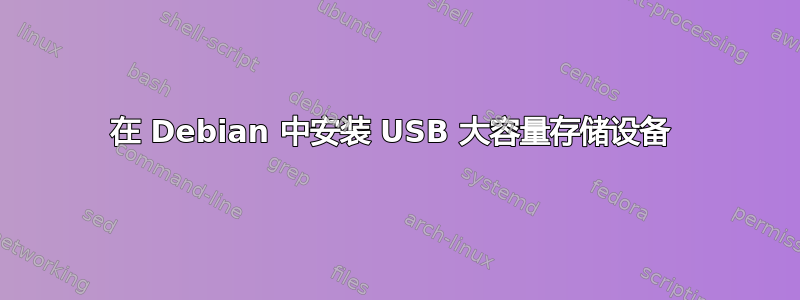 在 Debian 中安装 USB 大容量存储设备 