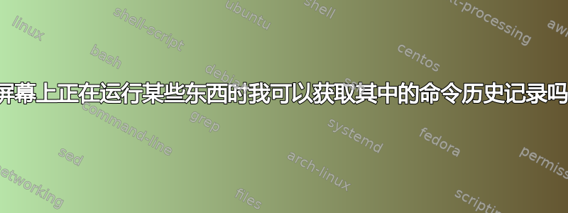 当屏幕上正在运行某些东西时我可以获取其中的命令历史记录吗？