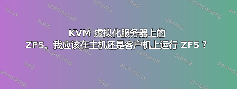 KVM 虚拟化服务器上​​的 ZFS。我应该在主机还是客户机上运行 ZFS？