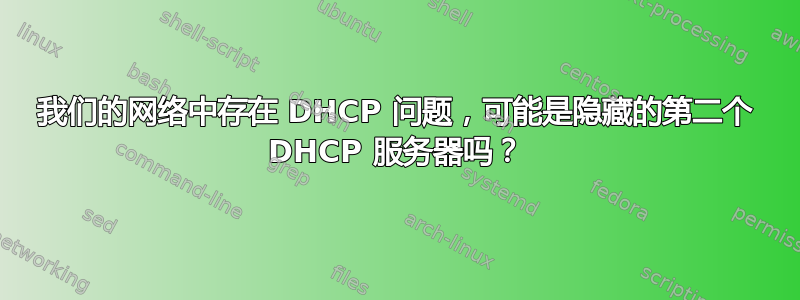 我们的网络中存在 DHCP 问题，可能是隐藏的第二个 DHCP 服务器吗？