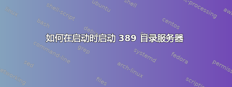 如何在启动时启动 389 目录服务器