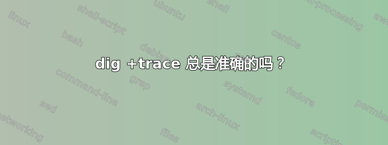 dig +trace 总是准确的吗？