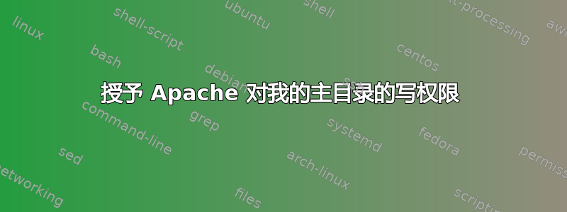 授予 Apache 对我的主目录的写权限