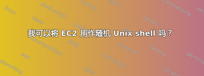 我可以将 EC2 用作随机 Unix shell 吗？