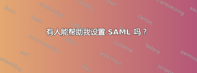 有人能帮助我设置 SAML 吗？