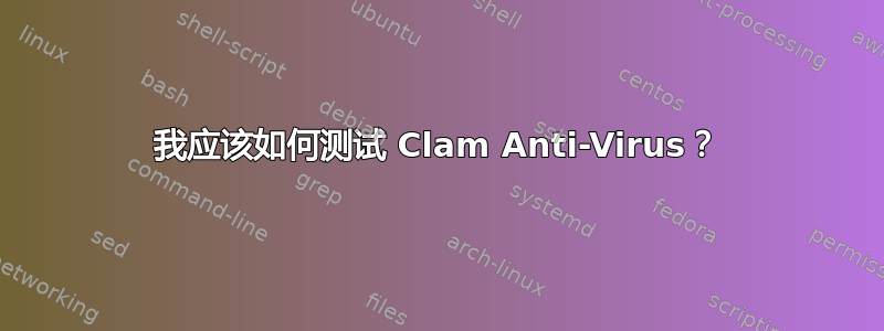 我应该如何测试 Clam Anti-Virus？