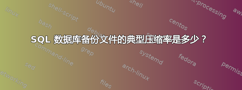 SQL 数据库备份文件的典型压缩率是多少？