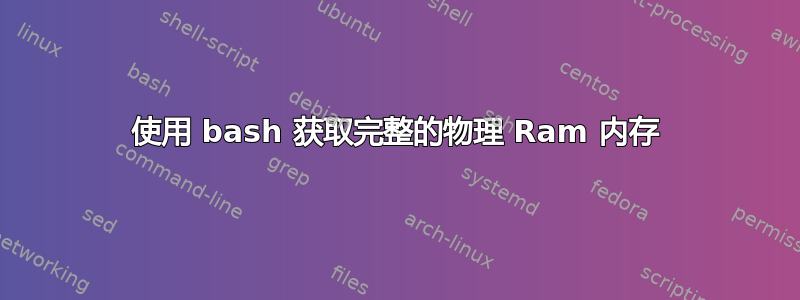 使用 bash 获取完整的物理 Ram 内存