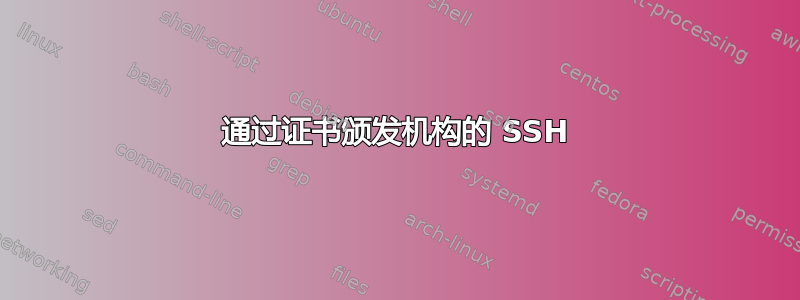 通过证书颁发机构的 SSH