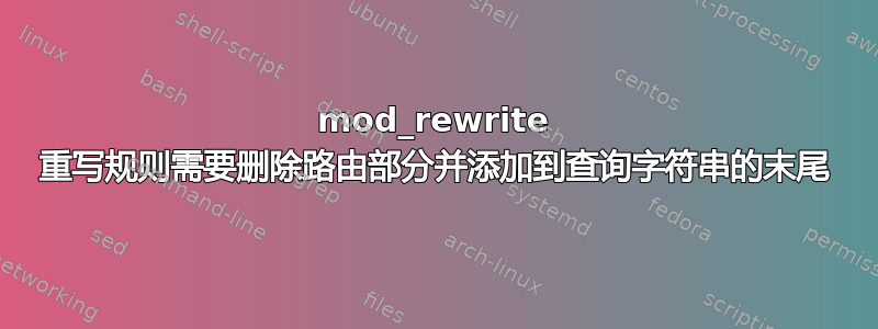 mod_rewrite 重写规则需要删除路由部分并添加到查询字符串的末尾