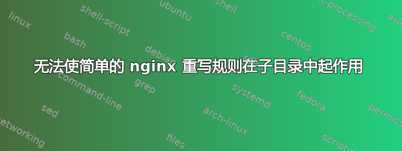 无法使简单的 nginx 重写规则在子目录中起作用