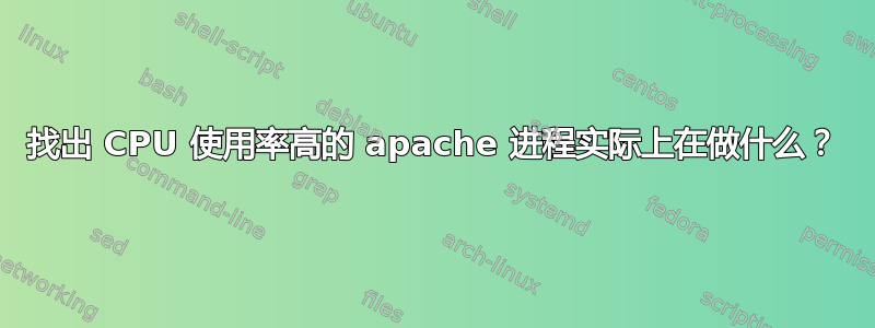 找出 CPU 使用率高的 apache 进程实际上在做什么？