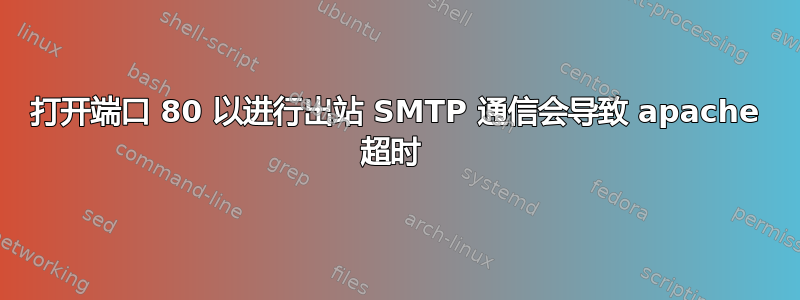 打开端口 80 以进行出站 SMTP 通信会导致 apache 超时 