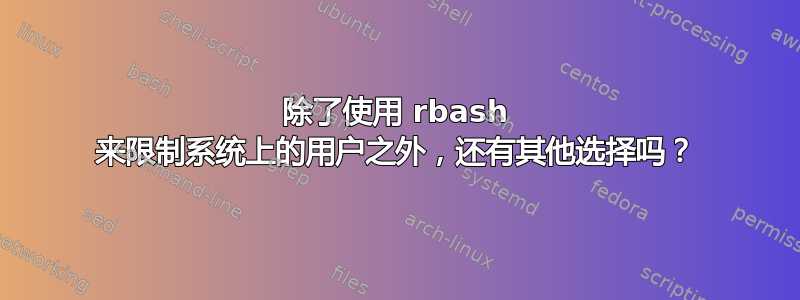 除了使用 rbash 来限制系统上的用户之外，还有其他选择吗？