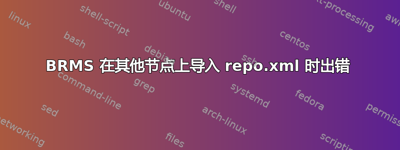 BRMS 在其他节点上导入 repo.xml 时出错