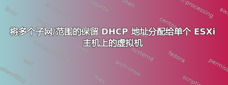 将多个子网/范围的保留 DHCP 地址分配给单个 ESXi 主机上的虚拟机