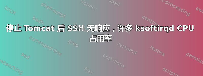 停止 Tomcat 后 SSH 无响应，许多 ksoftirqd CPU 占用率