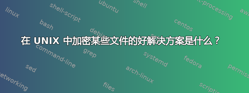 在 UNIX 中加密某些文件的好解决方案是什么？ 