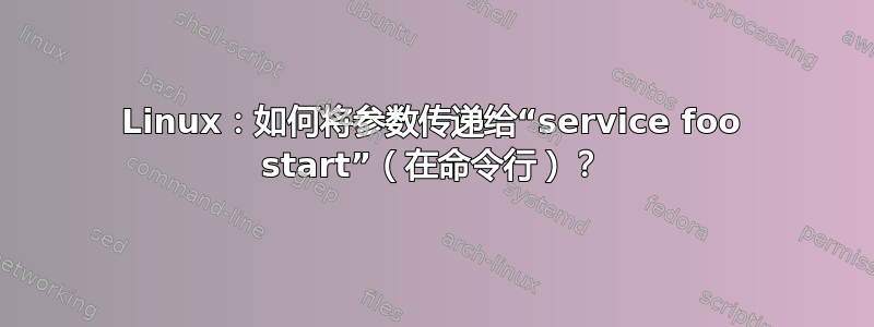 Linux：如何将参数传递给“service foo start”（在命令行）？