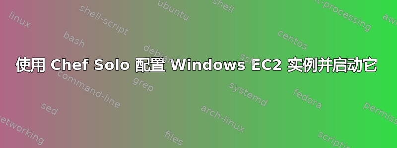 使用 Chef Solo 配置 Windows EC2 实例并启动它