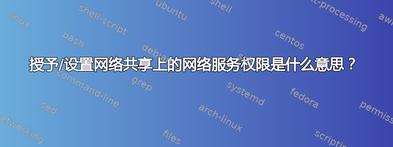 授予/设置网络共享上的网络服务权限是什么意思？