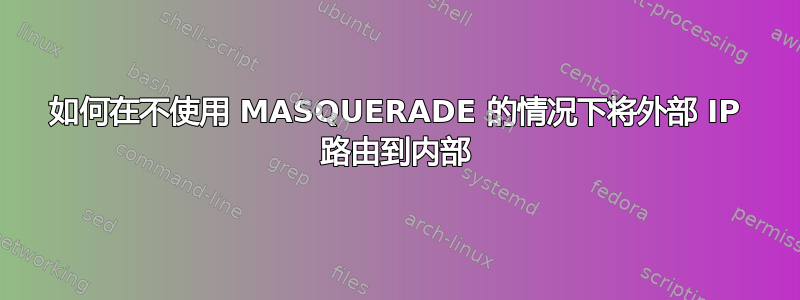 如何在不使用 MASQUERADE 的情况下将外部 IP 路由到内部