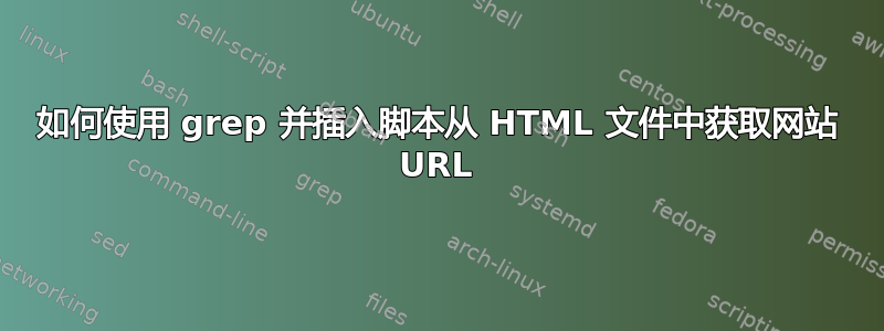 如何使用 grep 并插入脚本从 HTML 文件中获取网站 URL