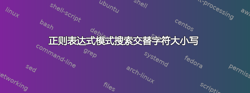 正则表达式模式搜索交替字符大小写